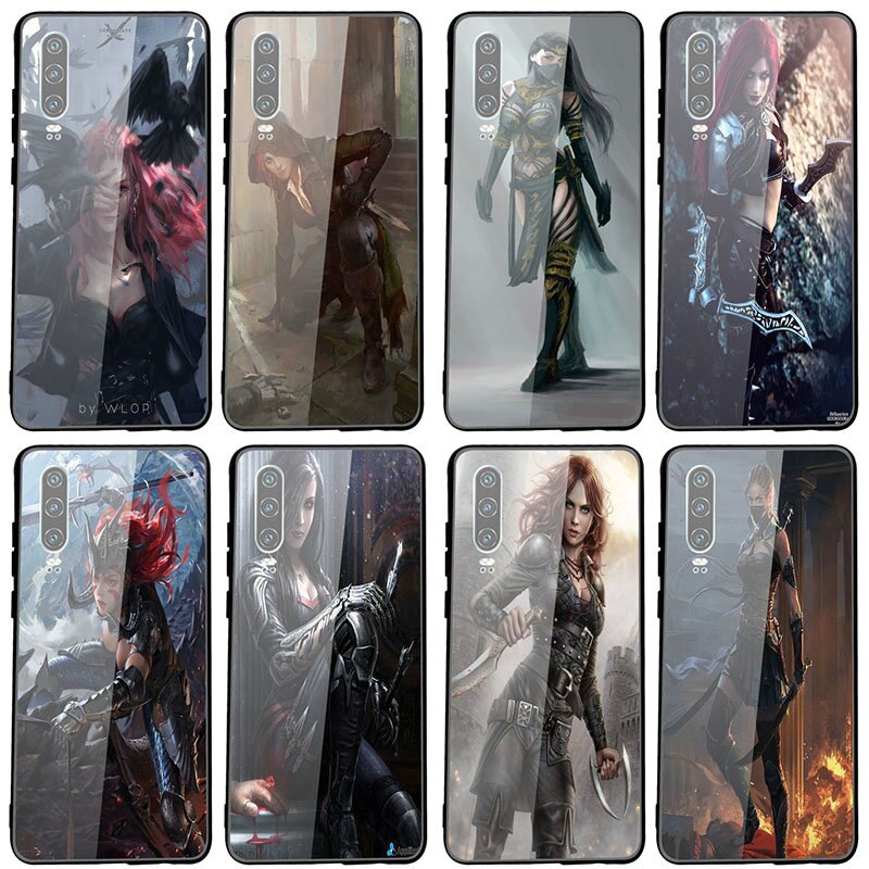 Coque de tÃ©lÃ©phone en verre trempÃ© pour Xiaomi, Ã©tui pour Redmi Note 4 4X 5A 5s 6X 7 7A 8 8A 9 SE A1 A2 Lite Plus, Amazon Celts Warrior pour femmes