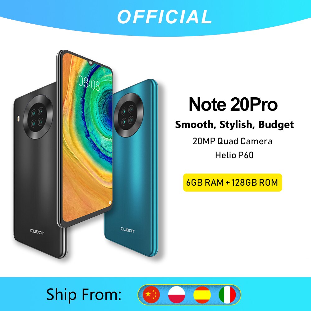 Cubot Note 20 Pro Quad camÃ©ra Smartphone NFC 6/8GB + 128GB 6.5 pouces 4200mAh Android 10 double SIM tÃ©lÃ©phone 4G LTE celulaire Note20 Pro