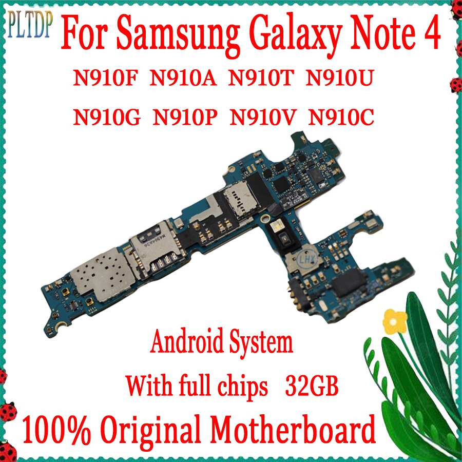 Carte mÃ¨re 32 go pour Samsung Galaxy Note 4, 100% originale dÃ©bloquÃ©e, Version europÃ©enne, N910F N910A N910U N910P N910V