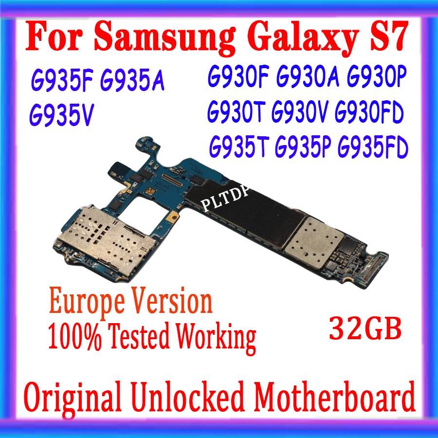 Carte mÃ¨re 100% originale 32 go pour Samsung Galaxy S7 G930V G930F G930FD G935F G935FD, Version europÃ©enne