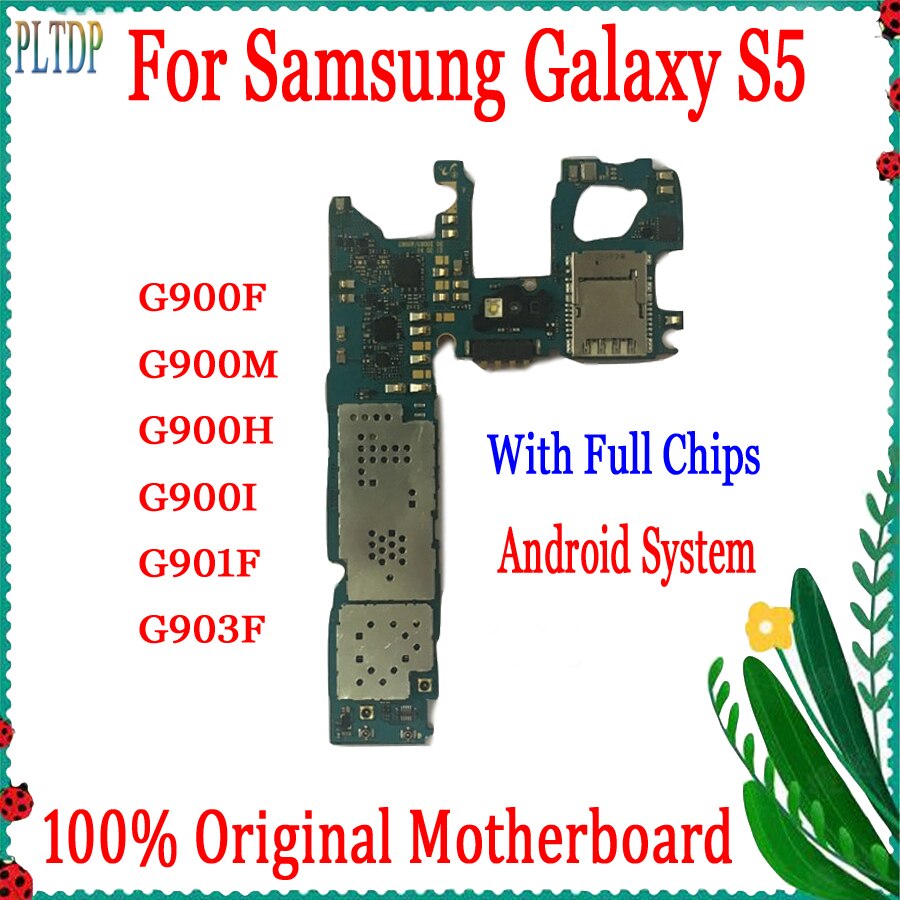 Carte mÃ¨re 16G 100% originale dÃ©bloquÃ©e pour Samsung Galaxy S5, avec systÃ¨me Android, pour modÃ¨les G900F, G900H, G900I