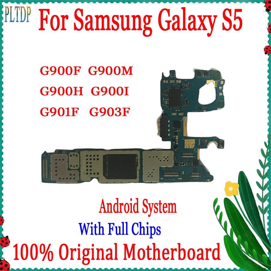 Carte mÃ¨re 100% originale dÃ©bloquÃ©e en usine avec puces complÃ¨tes, pour Samsung Galaxy S5 G900F G900H G900I