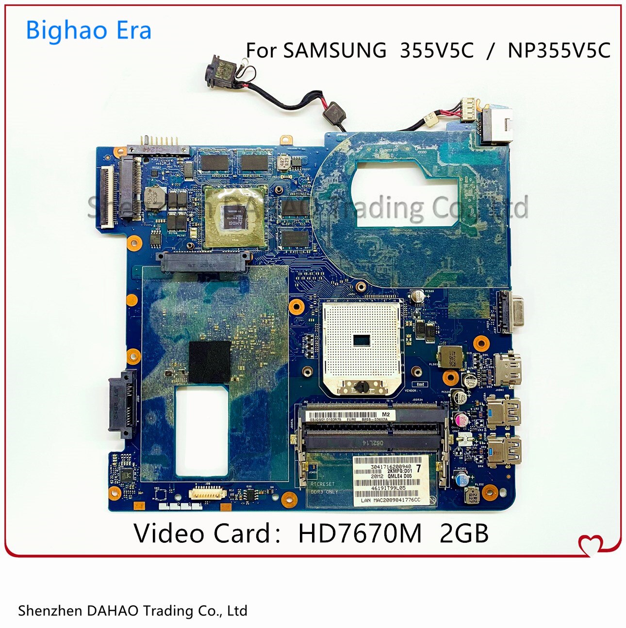 QMLE4 â carte mÃ¨re pour SAMSUNG 355V5C LA-8863P, pour ordinateur portable avec processeur HD7670M 2G-GPU 100% entiÃ¨rement testÃ© BA59-03568A BA59-03402A