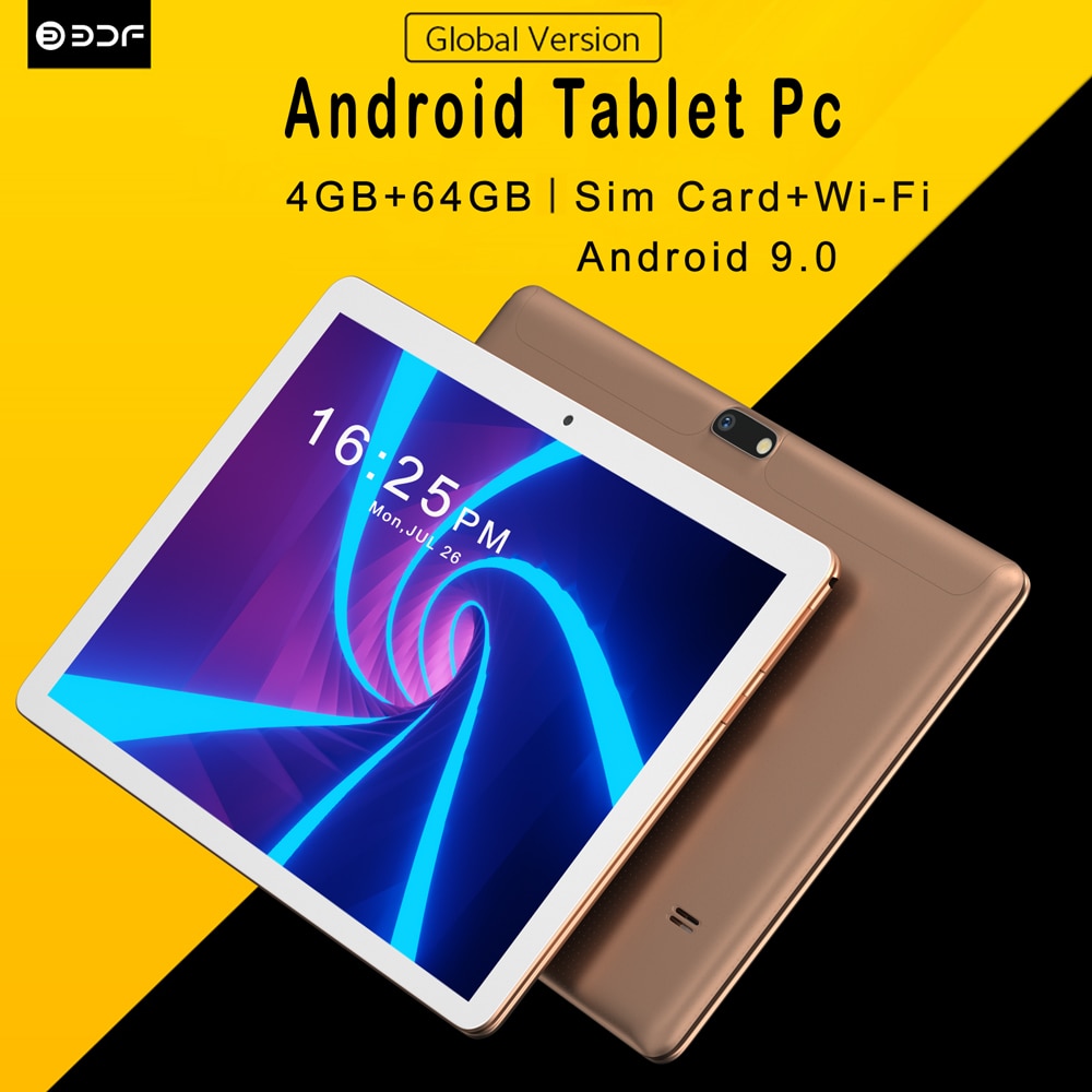 Tablette Pc Android 10.1 de 9.0 pouces, avec 4 go de ram et 64 go de rom, carte Sim 3G, appel tÃ©lÃ©phonique, Mobile