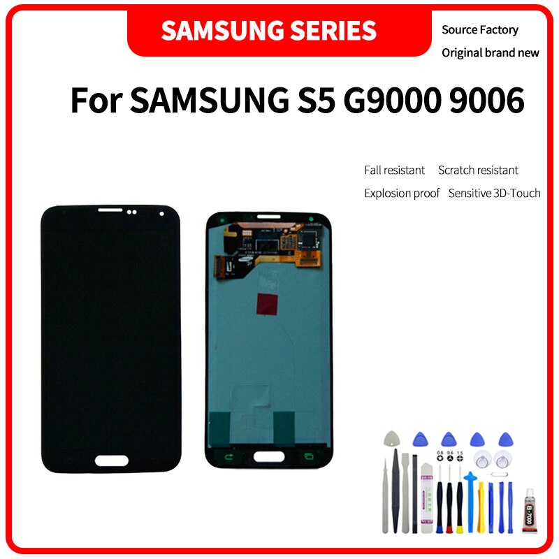 Ãcran LCD HD de haute qualitÃ© pour SAMSUNG S5 G9000 9006, assemblage flambant neuf avec outils de dÃ©montage