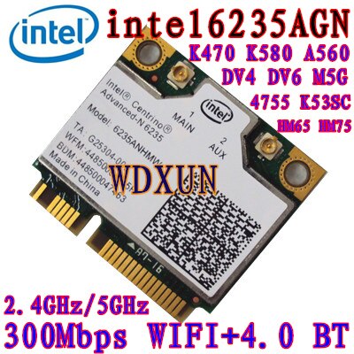 Carte rÃ©seau Intel Centrino WiFi Half Mini PCI Express Advanced-N 6235, double bande, Bluetooth