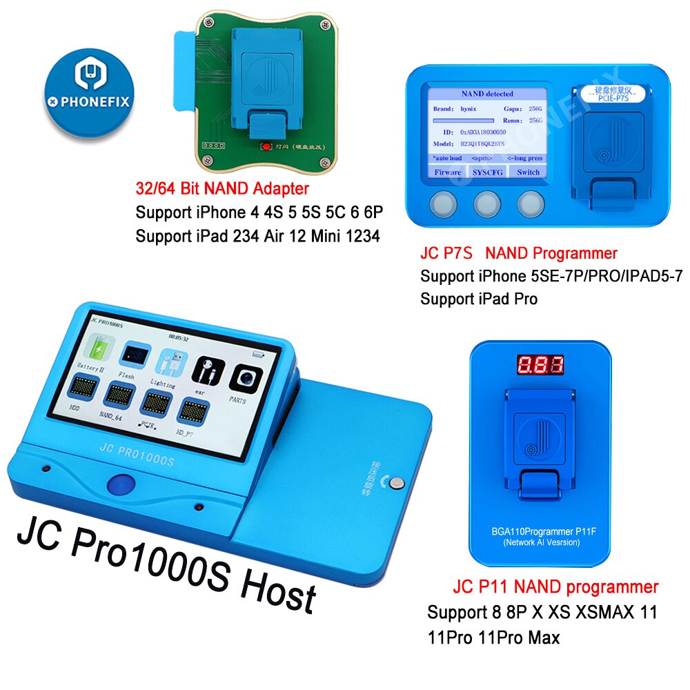 JC â outil de programmeur de lecture et d'Ã©criture pour iPhone 7 7P 6 6S 6P 6SP 5 4 et tous les iPad, disque dur 32/64 bits, outil de rÃ©paration de lecture et d'Ã©criture, JC Pro1000S JC P7S PCIE