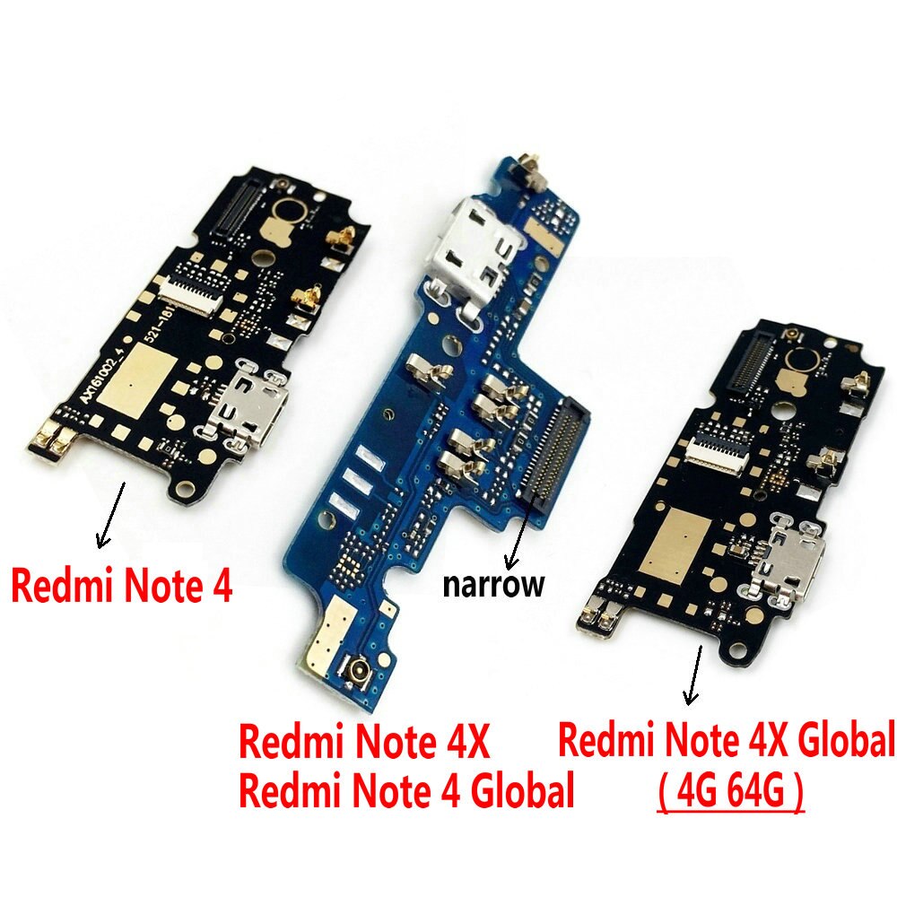 Module de Microphone + carte de Port de chargement USB, piÃ¨ces de connecteur de cÃ¢ble flexible pour Xiaomi Redmi Note 4 4X 4xpro, remplacement Global, nouveau