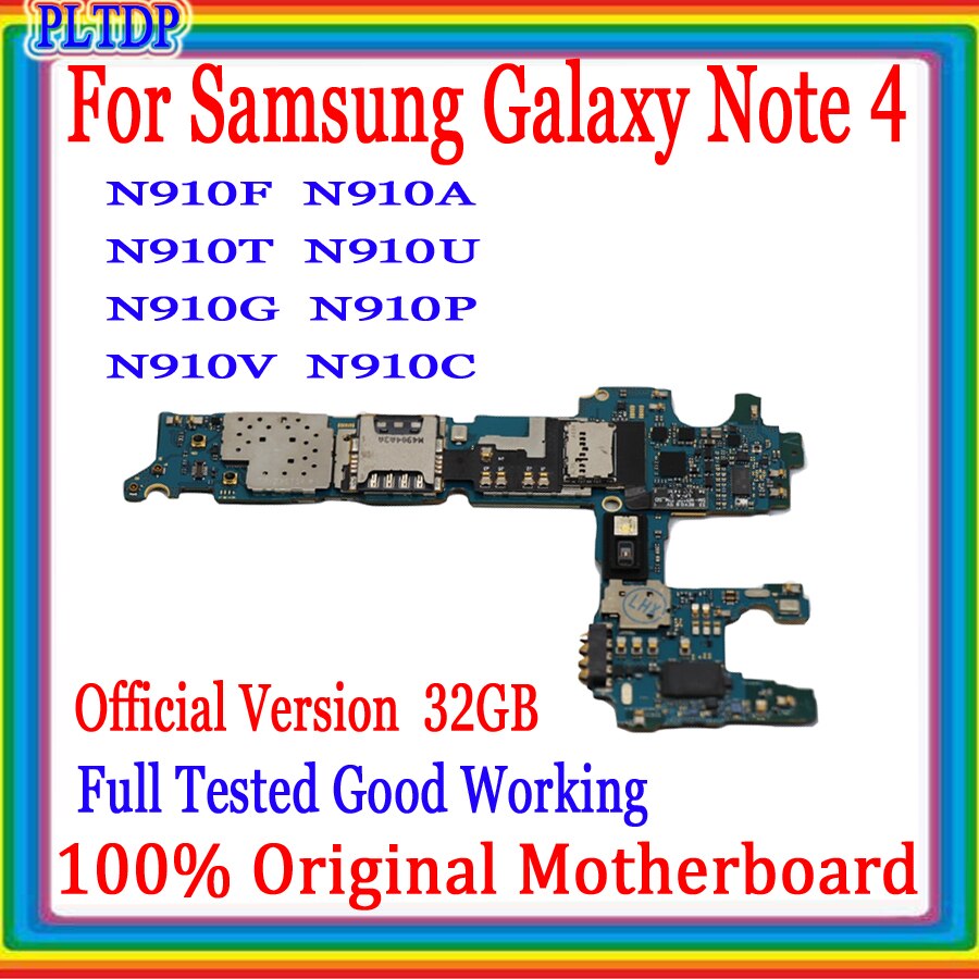 Carte mÃ¨re pour Samsung Galaxy Note 4 N910U N910A 100% originale avec puces complÃ¨tes + systÃ¨me Android, Logic Board, version officielle