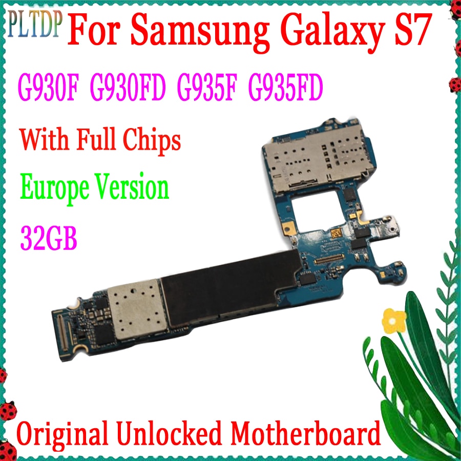 Carte mÃ¨re 32 go 100% originale dÃ©bloquÃ©e pour Samsung Galaxy S7 Edge, avec Logic board, puces, Version EU, G930F/G930FD/G935F/G935FD