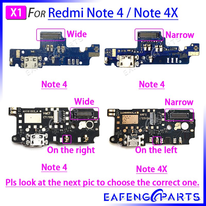 PiÃ¨ces de rechange pour carte PCB Xiaomi Redmi Note 4X 4, Port de chargement USB, connecteur de station de chargement de cÃ¢ble flexible