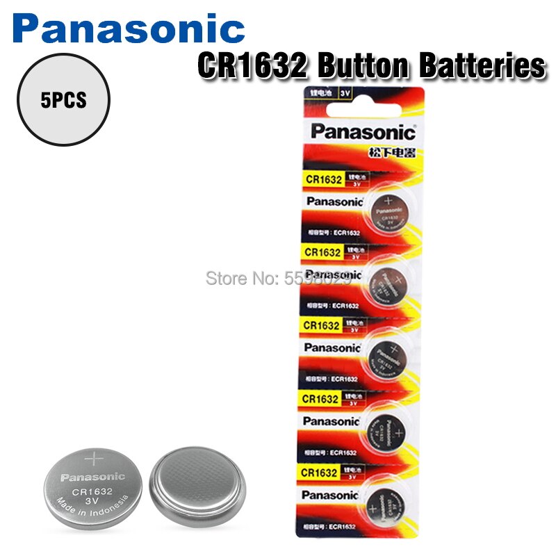 PANASONIC â piles au Lithium 3V, 5 piÃ¨ces/lot, CR1632 1632 DL1632, pile bouton