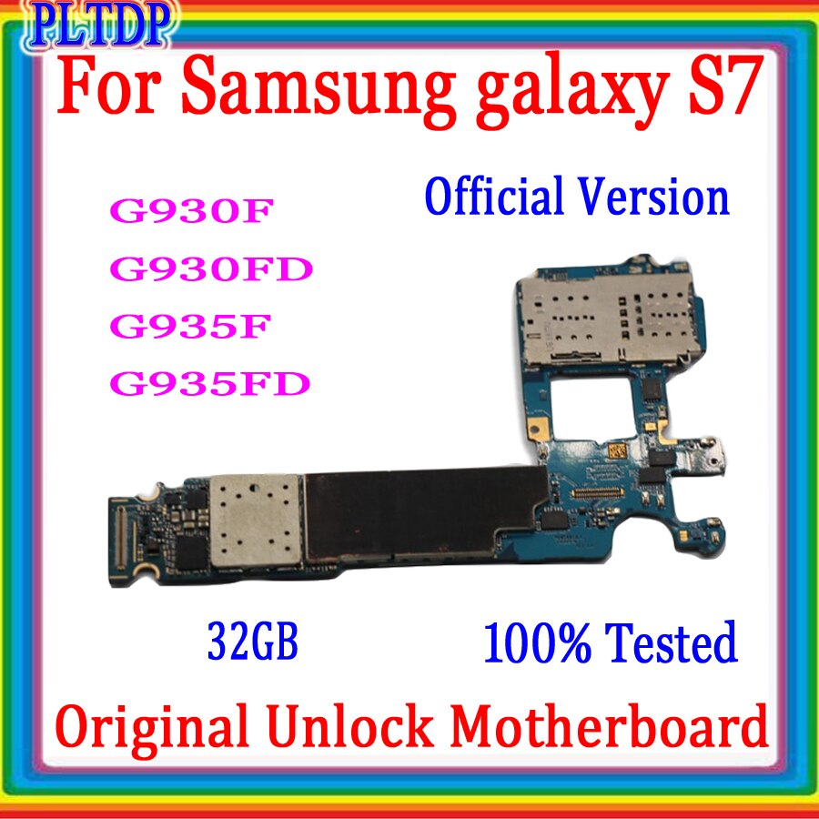 Carte mÃ¨re 100% originale pour Samsung Galaxy S7 Edge, 32 go, G935F, G935FD, G930F, carte Sim simple et double, puces logiques